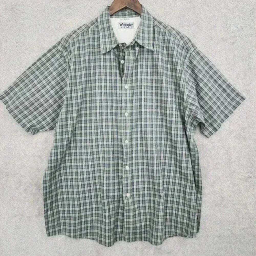Wrangler Hero Men's XL Plaid Short Sleeve Button-Up Shirt   12CT‎